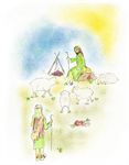 Pastori nella notte di Natale - Disegni per Natale