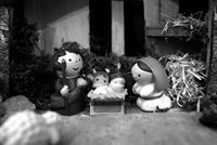 Presepe in bianco e nero